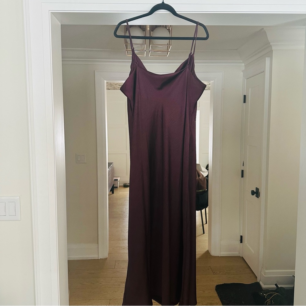 JOE FRESH - Burgundy Cowl Neck Midi Slip Dress - Size 20W - Elegant, Minimalist